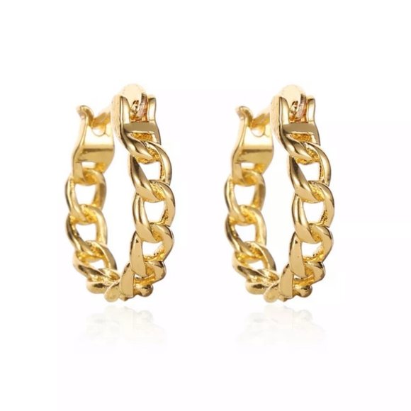 #7 Simple Hollow Geometric Chain Earrings - Picture 2 of 5